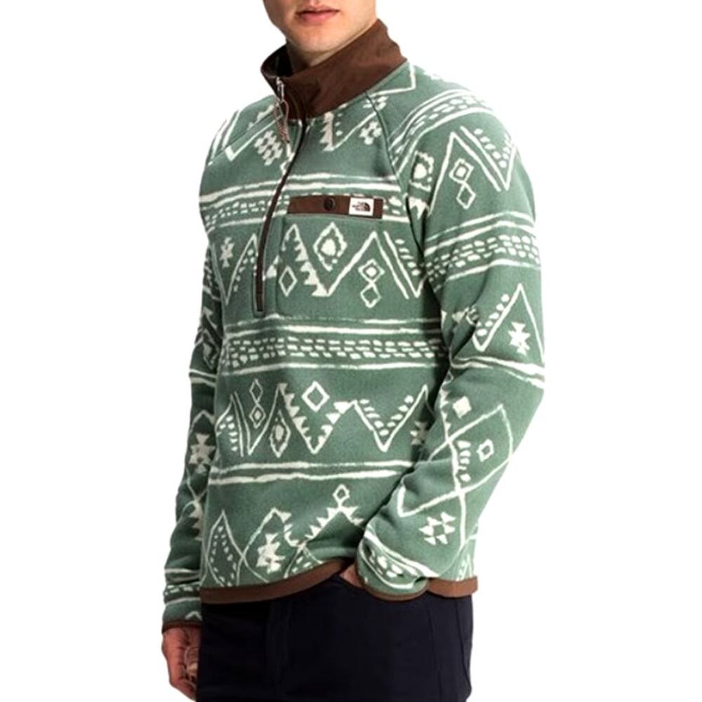 The North Face Printed Gordon Lyons 1/4-Zip Jacket Laurel Wreath Green Sz XL Men